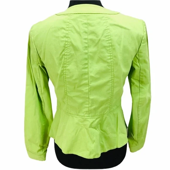 Talbots Button Down Jacket Lime Green Size 2 - Picture 2 of 7